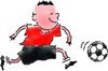 Playing soccer